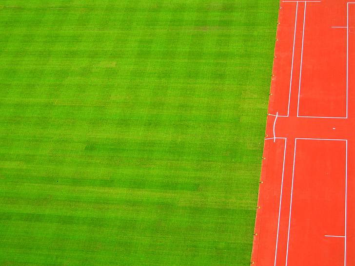 thể thao, vội vàng, Sân vận động, điền kinh, nhìn từ trên cao, màu đỏ, Mô hình