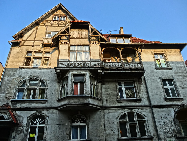 Bydgoszcz, maison, bâtiment, Pologne, historique, architecture, façade