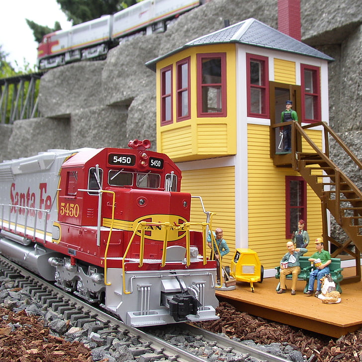ogrodowe pociągów, miniaturowe, modeli kolejowych, Pociąg, silnik, zabawkowy pociąg, kolejowe