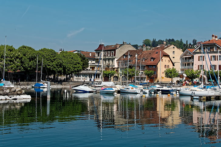 port, Lutry, Vaud, Lausanne, Schweiz, Genève, søen