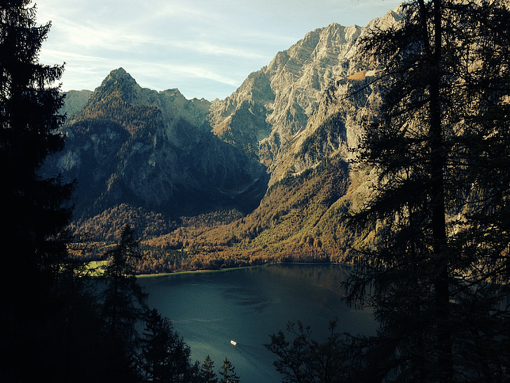 Alpski, jezero, gore, naturlandschaft, pohodništvo, gorskih, narave