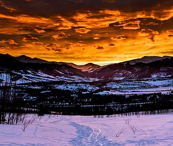 Colorado, hegyek, Sky, felhők, naplemente, alkonyat, gyönyörű