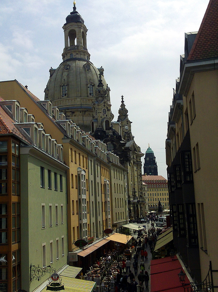 frauenkirche, dresden, alley, historically, brühl's terrace