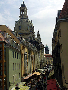 Frauenkirche, Dresden, gränd, historiskt sett, Brühls terrass