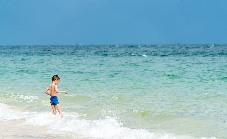 пляж, людина, люди, дитина, літо, відпочинок, молоді