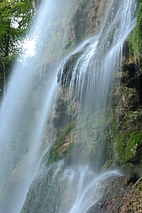 waterfall, urach waterfall, long exposure, water veil, water, swabian alb, urach