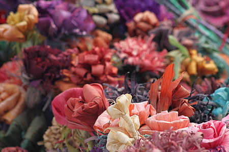 λουλούδια, χαρτί, χρώμα, πολύχρωμο, μπουκέτο λουλούδια, άνθη το καλοκαίρι, άνθος