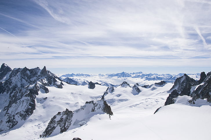 alps, mountain, peaks, nature, snow, landscape, winter