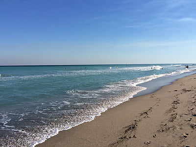 пляж, Бока-Ратон, Флорида, мне?, песок, Береговая линия, Природа