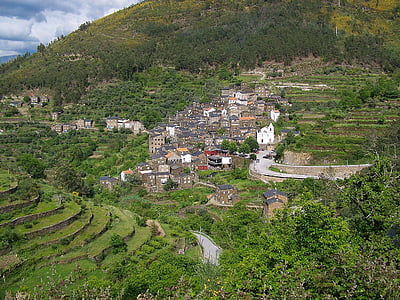 Portugal, piodao, Village, terrasser, Lane, facader