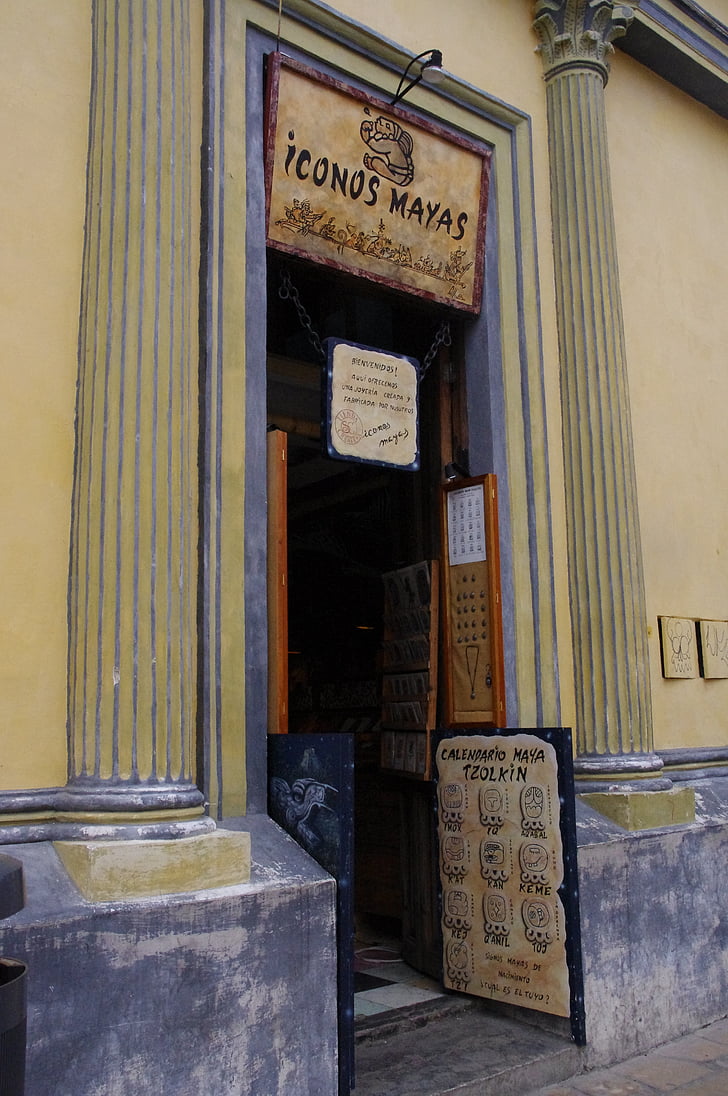 negozio, Maya, San cristobel del Colón, Chiapas, credenze Maya, ornamenti
