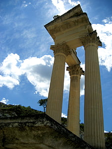 Glanum, kolommen, Korinthische, Romeinse, Saint-rémy-de-provence, Provence, Frankrijk