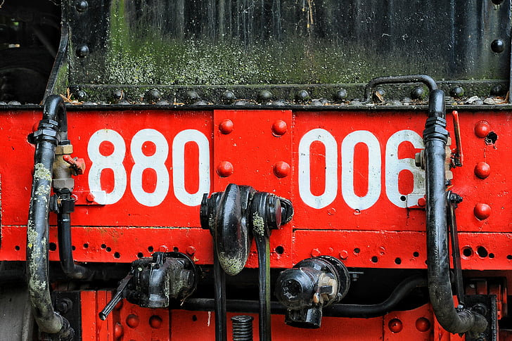 tåg, konsistens, järn, Rust, färg, röd, transport