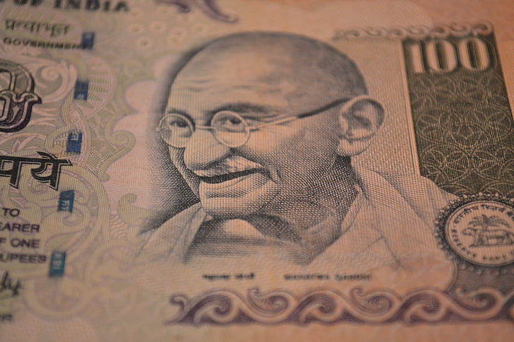 rupii, Banknot, Mahatma gandhi, pieniądze, Waluta, Indie, Indyjski