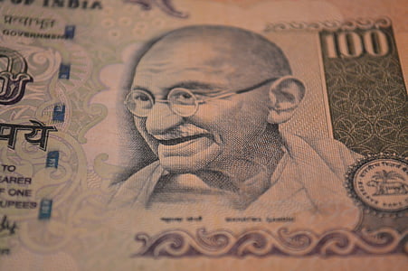 rupiaa, seteli, Mahatma gandhi, rahaa, valuutta, Intia, Intian