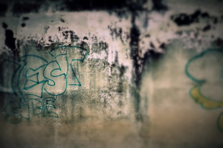 Графити, вандализъм, градски, град, стена, гръндж, бежов