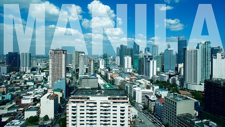 stad, wenkte, Filippijnen, het woord, naam, grote letters, Photoshop