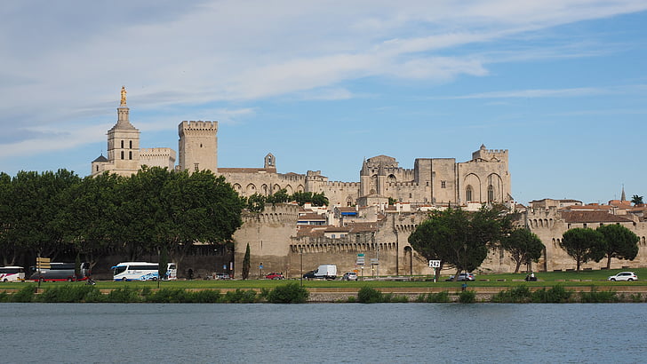 Avignon, cidade, vista da cidade, Catedral, Palais des papes, Catedral católica, Arquidiocese de