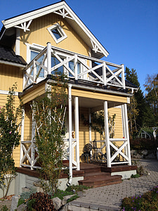 porche, maison, façade