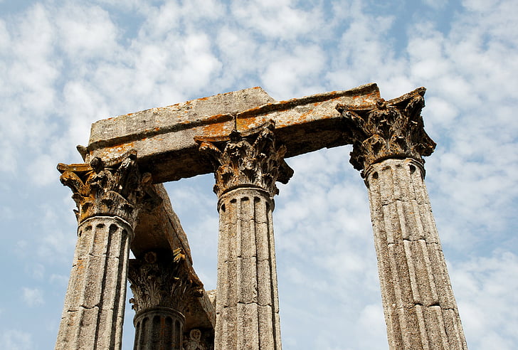 Évora, Portugal, antigua Roma, Templo de, columnas, Patrimonio, historia
