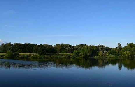 Göl, Lodge Gölü, Milton keynes, manzara, Park, su, doğa
