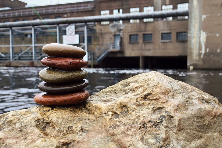 rock, balance, zen, stack, harmony, relaxation, dam