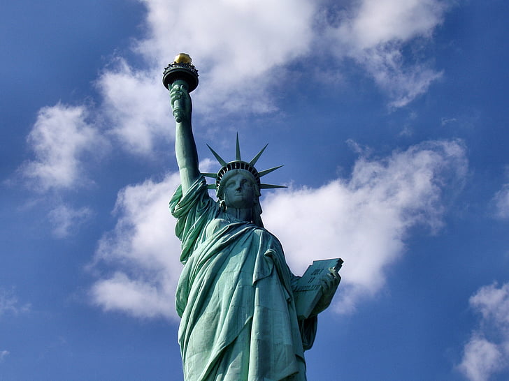 Статуята на свободата, забележителност, затвори, Ню Йорк, Америка, Паметник, Dom