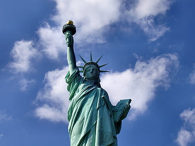 estatua de la libertad, punto de referencia, cerrar, nueva york, América, Monumento, Dom