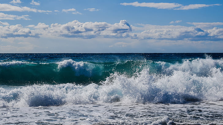 хвиля, Smashing, море, узбережжя, Природа, пляж, синій