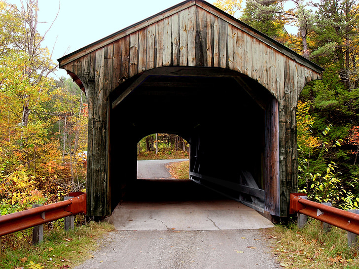 overdækket bro, Vermont, krydser, landskab, nostalgi, struktur, rustik