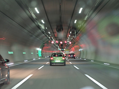 Авто, шосе, дорога, тунель, швидкість, водіння автомобіля, трафік