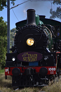 Brisbane, tren, carril de, ferrocarril de, vapor, locomotora, transporte