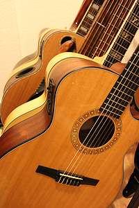 guitars, guitar collection, instrument, acoustic