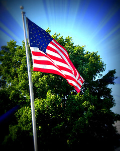 vlajka, Sláva, Americká, Spojené státy americké, Amerika, Dom, vlastenecké