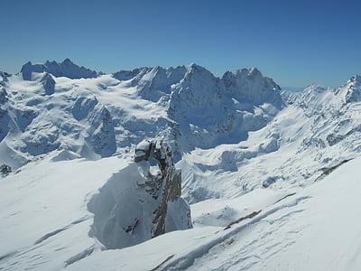 Gran paradiso, gore, Ski alpinizem, Alpe, sneg, gorskih, pozimi