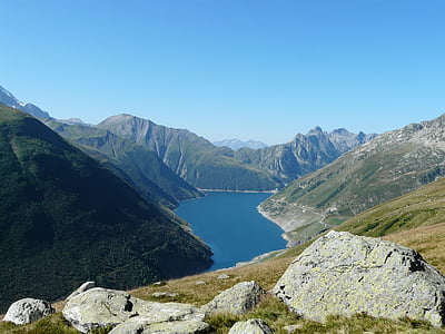 mountain, lake, landscape, alps, mercantour, nature