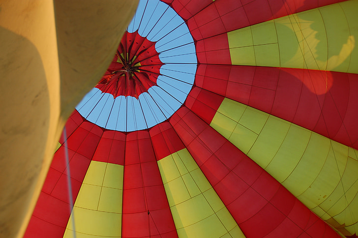 hot air balloon, inside, cloth