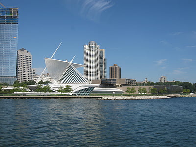 Milwaukee, Musée, Wisconsin, ville, architecture, bâtiment, paysage urbain