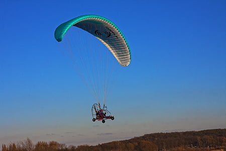 hang glider, flying, sky, view