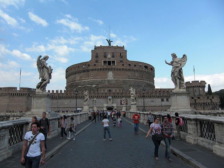 Roma, Itália, ponte, ponte sant angelo, edifício, arquitetura, romanos