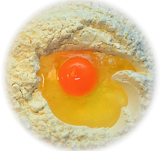 egg, yolk, flour, dough, ingredient, bake, food