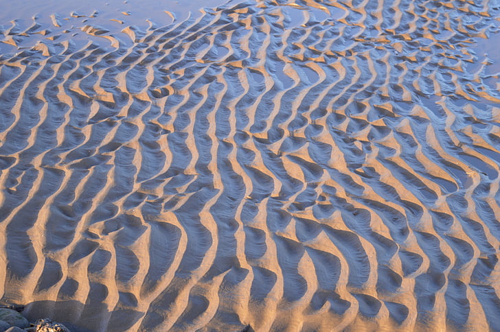 sand, rippel, tidevann, bølge, teksturert, landskapet, natur