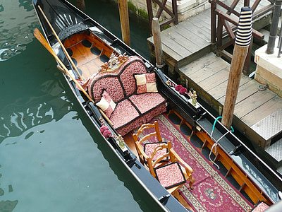 gondol, Venezia, kanalen, båt, Europa, romantisk, elven