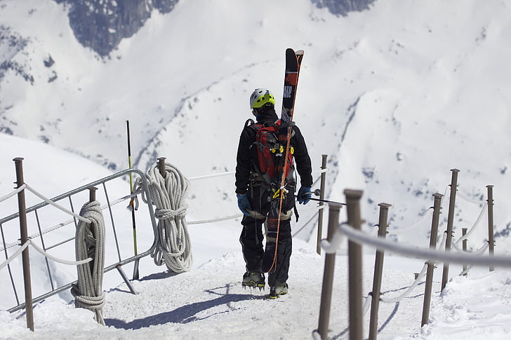 muntanyes, esquí, esquís, neu, Vallee blanche, Chamonix, l'hivern