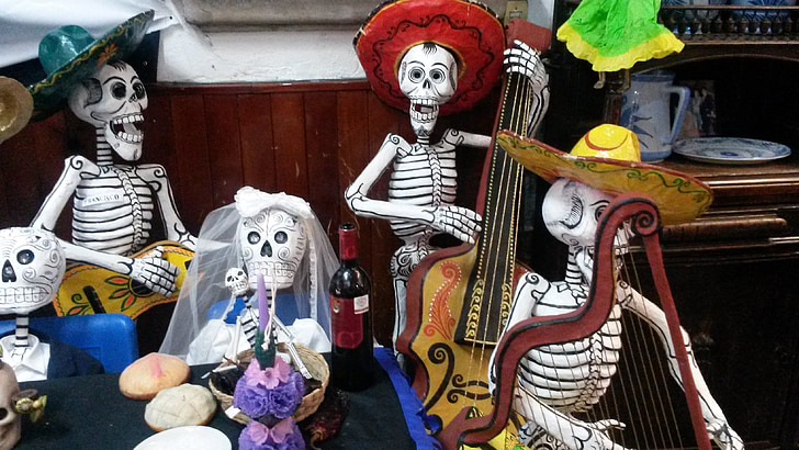 squelettes, jouets, chair de poule, Halloween, drôle