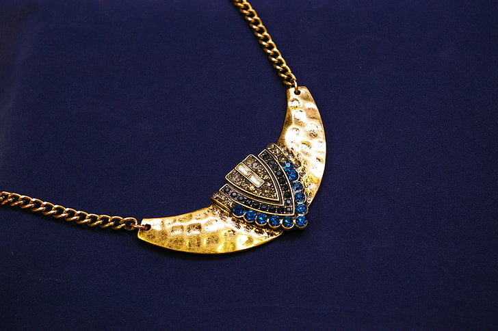 smycken, juvel, släpvagnar, orientalisk, blå, guld, mode smycken