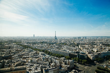 antenne, bygninger, City, bybilledet, Paris, skyline, skyskraber