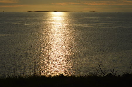 Ocean, reflexie, slnko, západ slnka, more, svetlo, Príroda