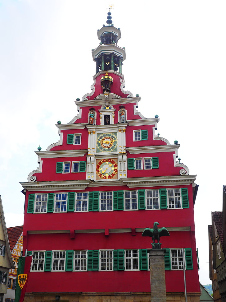 Esslingen, Town hall, vecais rātsnams, Vecrīgā, fachwerkhaus, kopņu, arhitektūra