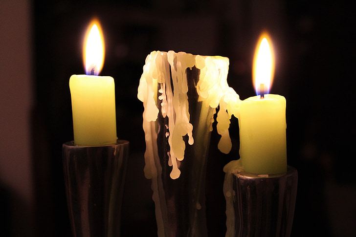 candle, flame, wax, nocturne, warm, green, money